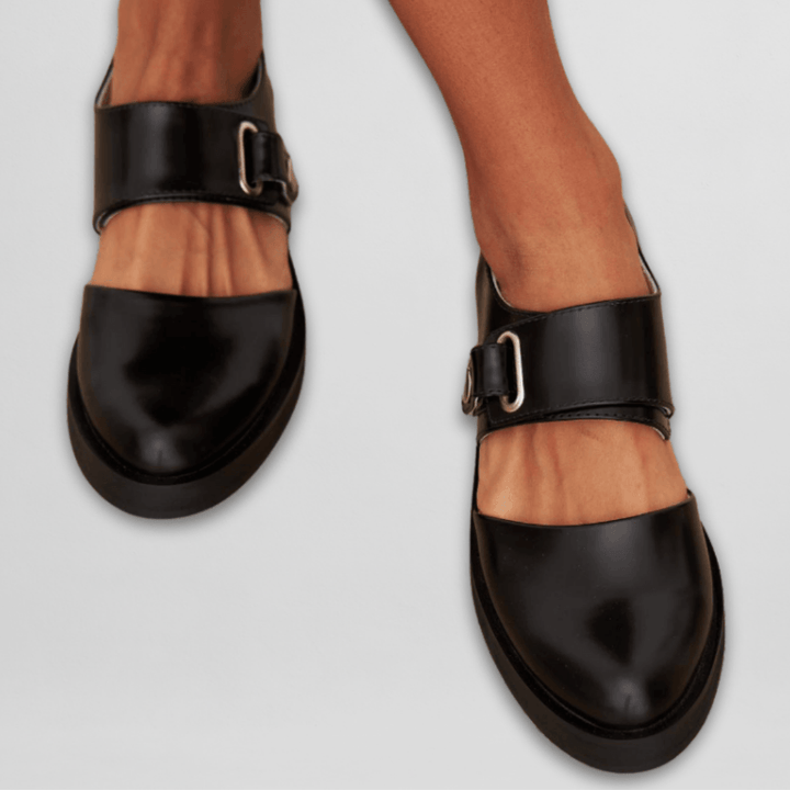 Lina | Classic Buckle Mary Jane Flat Shoes