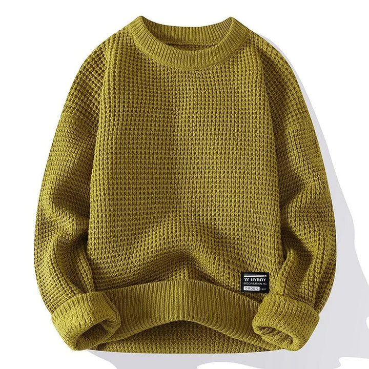 Silas | Textured Honeycomb Knit Sweater with Refined Fit