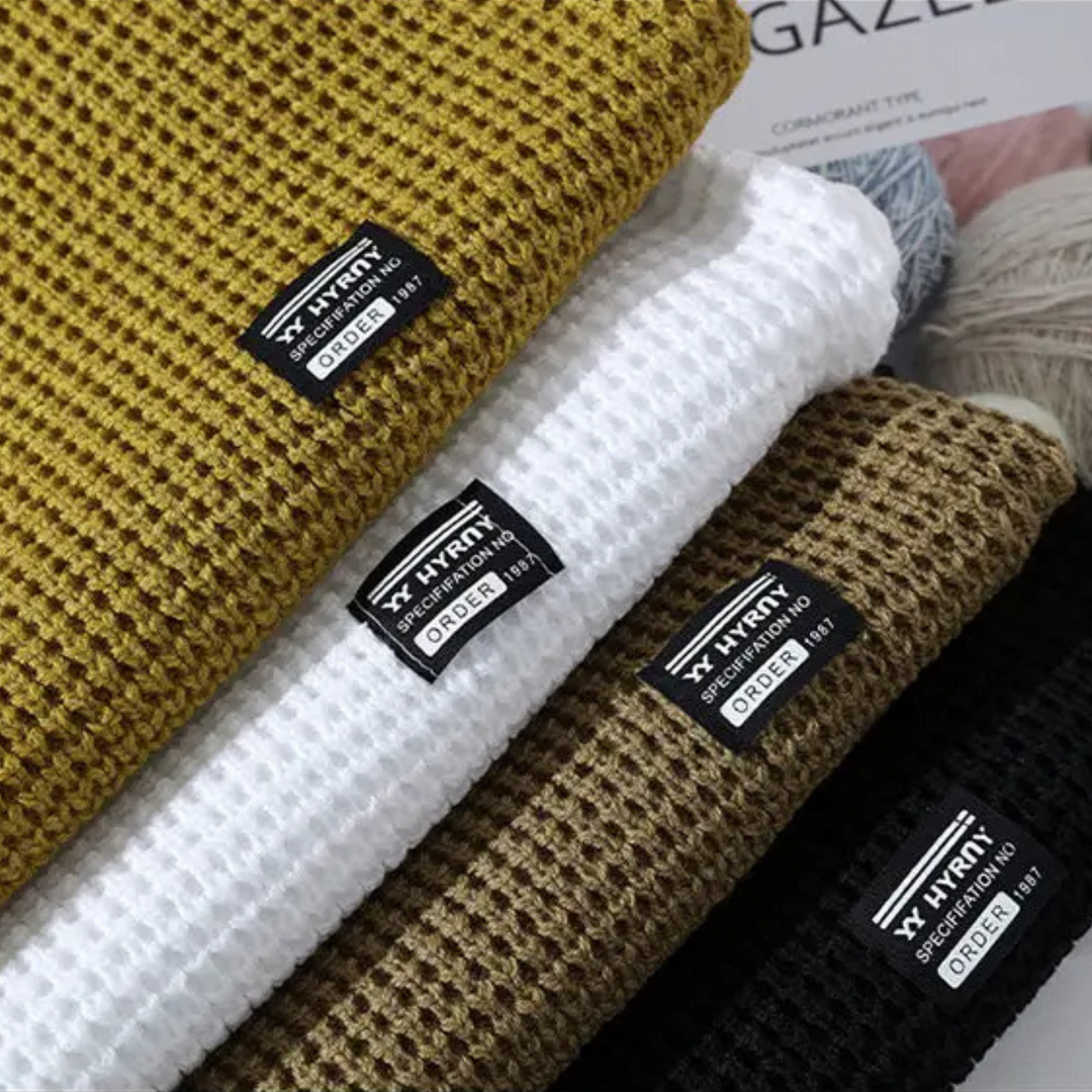 Silas | Textured Honeycomb Knit Sweater with Refined Fit