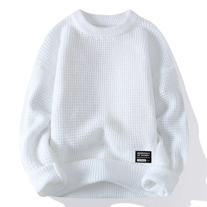 Silas | Textured Honeycomb Knit Sweater with Refined Fit