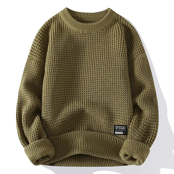 Silas | Textured Honeycomb Knit Sweater with Refined Fit