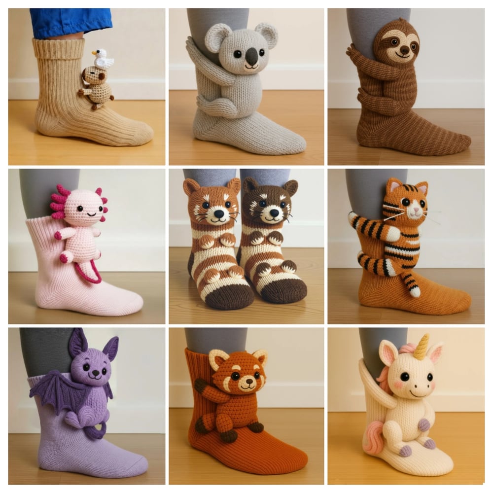 Aristea | Soft Cozy Animal-Knit Pattern Socks