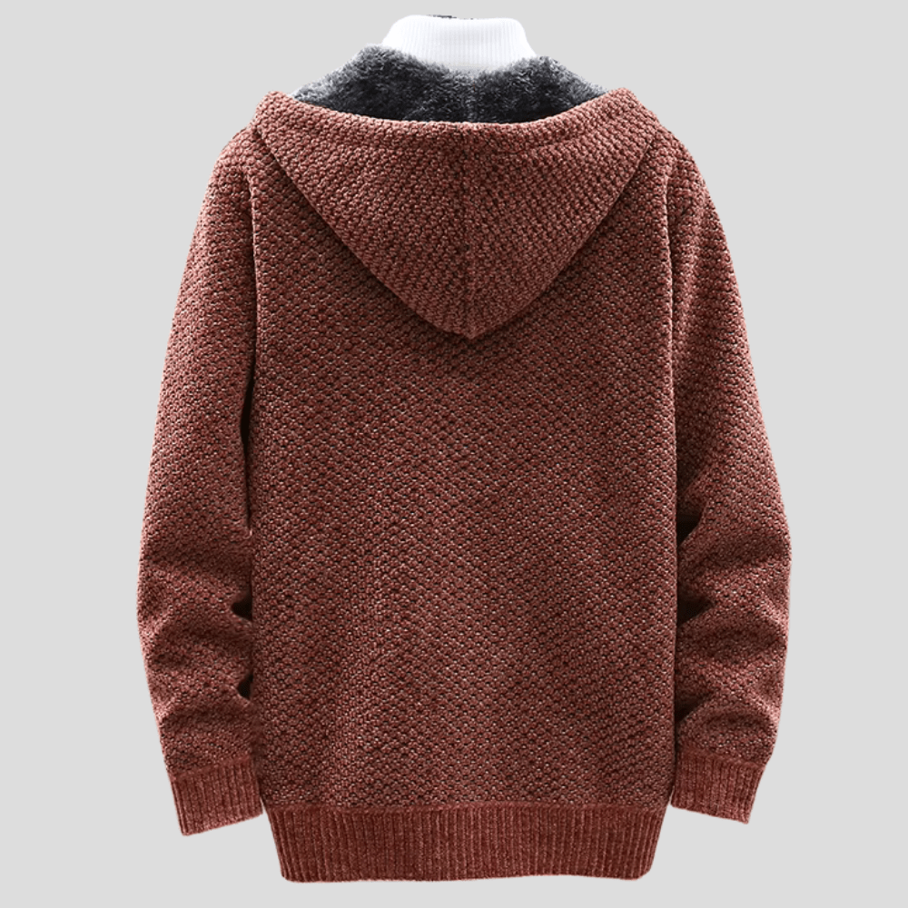 Fenris | Structured Knit Zip Hoodie with Fleece Interior