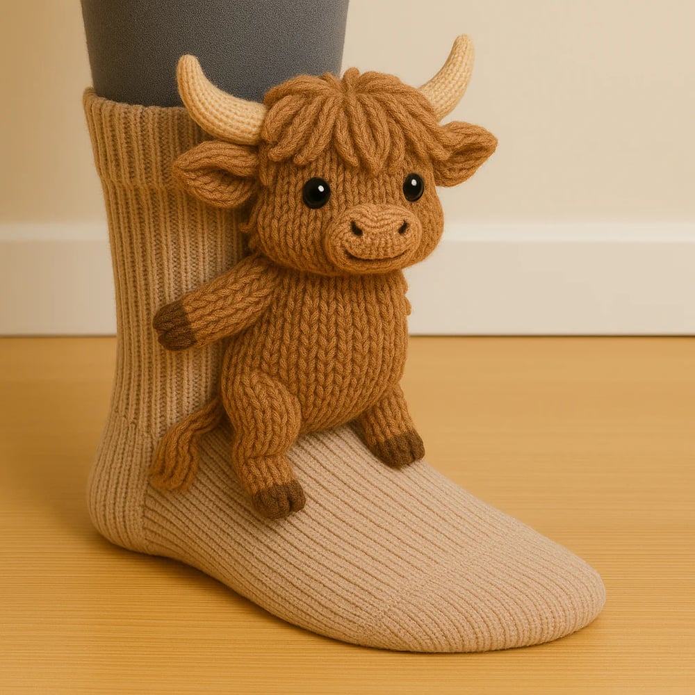 Aristea | Soft Cozy Animal-Knit Pattern Socks