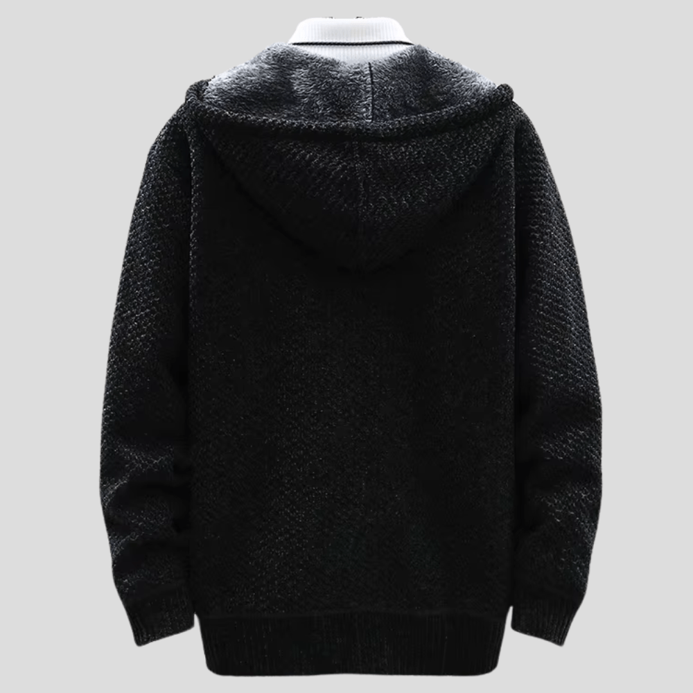 Fenris | Structured Knit Zip Hoodie with Fleece Interior