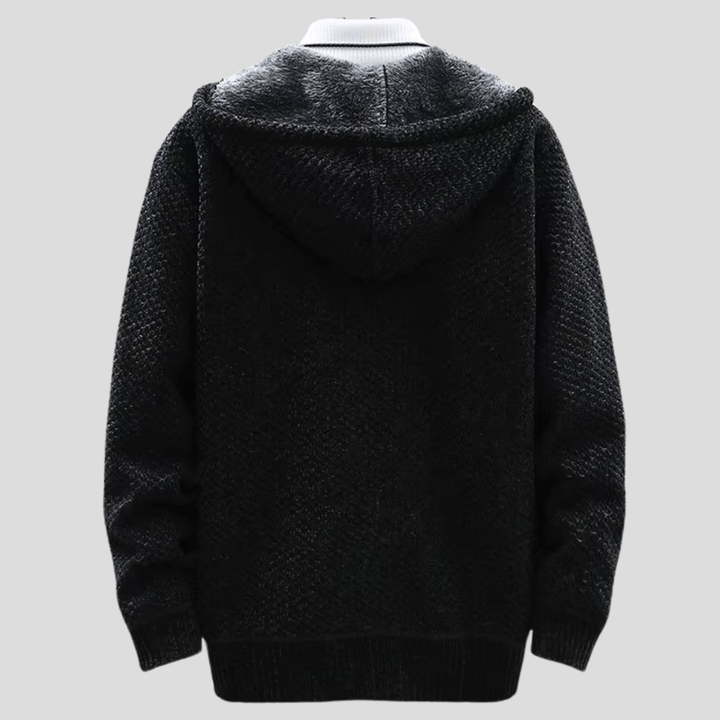 Fenris | Structured Knit Zip Hoodie with Fleece Interior