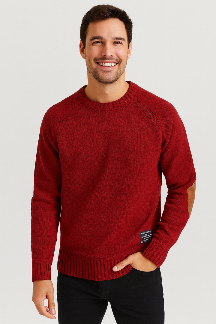 Cortina | Vintage-Inspired Knit Sweater with Elbow Patch Accents