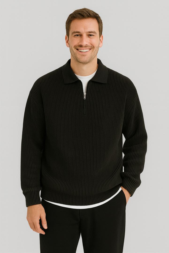 Emeric | Contemporary Slim-Fit Quarter-Zip Sweater
