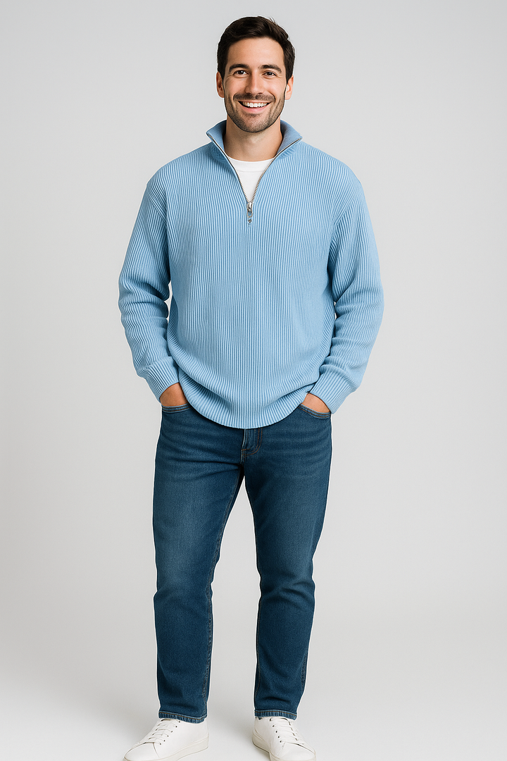 Zev | Half-Zip Knit Sweater with Modern Tailored Fit