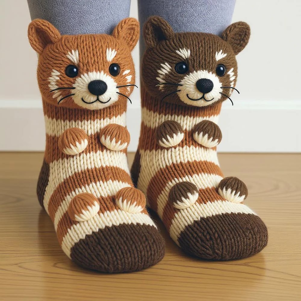 Aristea | Soft Cozy Animal-Knit Pattern Socks