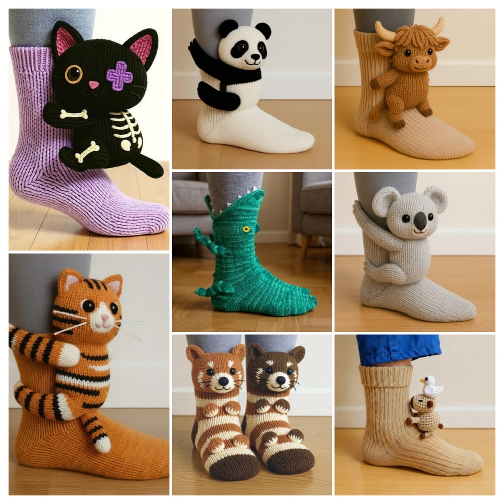 Aristea | Soft Cozy Animal-Knit Pattern Socks