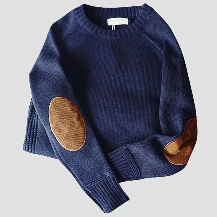 Cortina | Vintage-Inspired Knit Sweater with Elbow Patch Accents