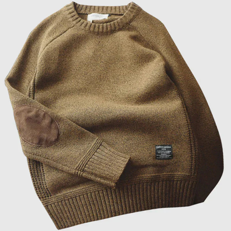Cortina | Vintage-Inspired Knit Sweater with Elbow Patch Accents