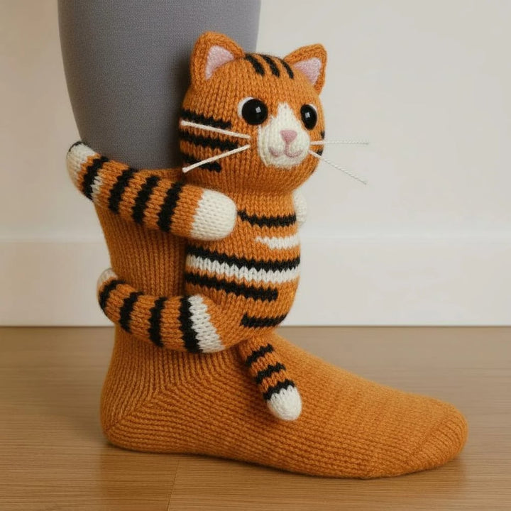 Aristea | Soft Cozy Animal-Knit Pattern Socks