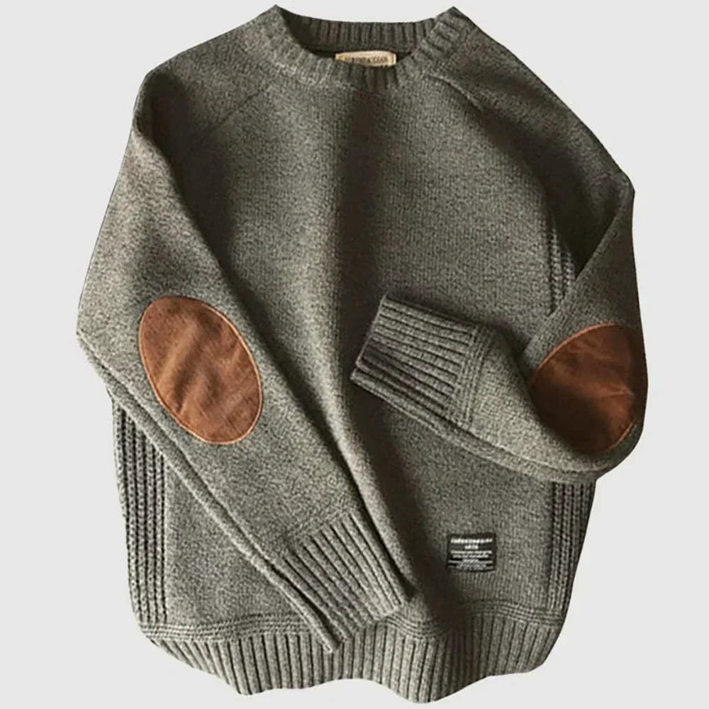 Cortina | Vintage-Inspired Knit Sweater with Elbow Patch Accents